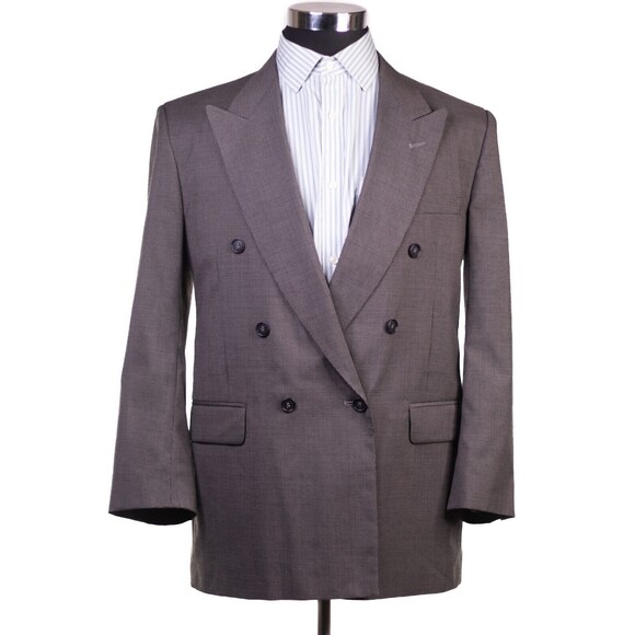 Stanley Blacker Wool Sport Coat Blazer Jacket 41R Brown Double Breasted - Picture 2 of 13